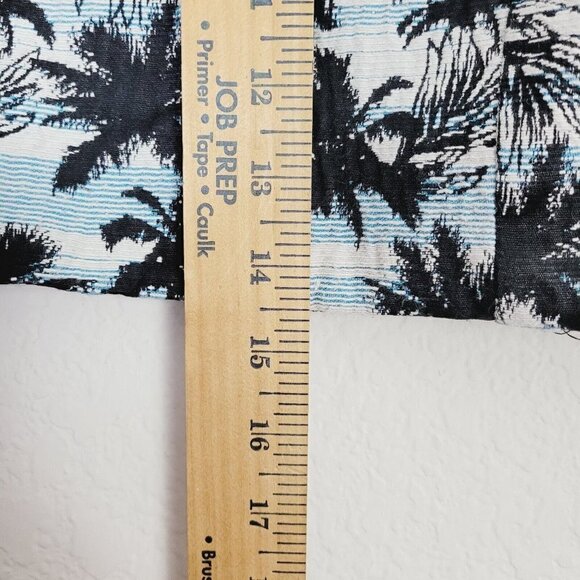 Topshop Sz 8 Jacquard Crop Tank Top Palm Tree Print Black White Blue Zipper Back - Picture 5 of 6